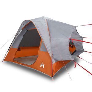 vidaXL Tente de voiture 4 personnes gris et orange imperm&eacute;able