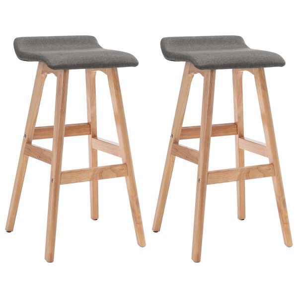 vidaXL Tabourets de bar lot de 2 gris fonc&eacute; tissu