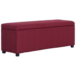 vidaXL Banc avec compartiment de rangement 116 cm Bordeaux Polyester