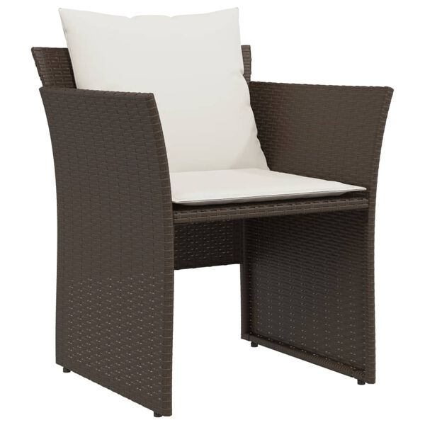 vidaXL Chaise de jardin avec tabouret marron résine tressée
