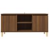 vidaXL Meuble TV avec pieds en bois massif Chêne marron 103,5x35x50 cm