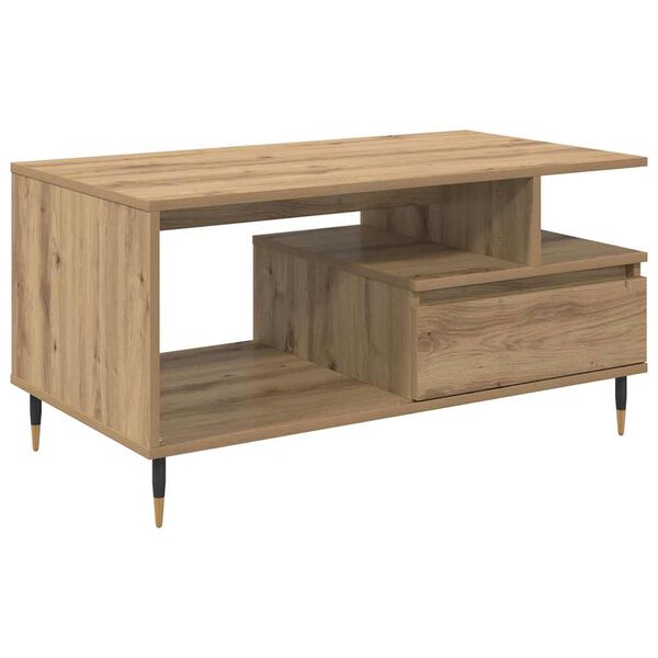 vidaXL Table basse Ch&ecirc;ne artisanal 90 x 49 x 45 cm Bois d'ing&eacute;nierie