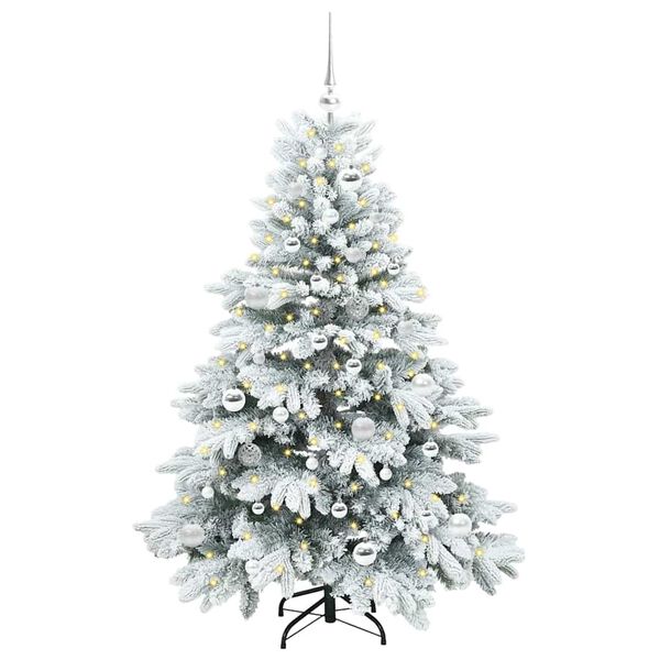 vidaXL Sapin de No&euml;l artificiel avec 150 LED Blanc 150 cm PE et PVC