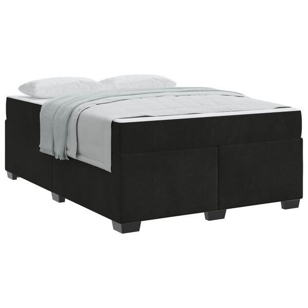 vidaXL Cadre de lit avec matelas Noir 160 x 200 cm tissu