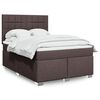 vidaXL Sommier &agrave; lattes de lit avec matelas Marron fonc&eacute; 140x190 cm
