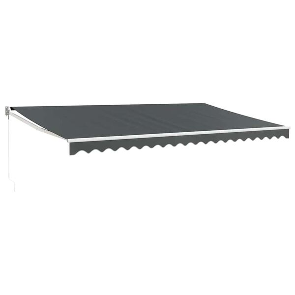 vidaXL Auvent r&eacute;tractable anthracite 5x3 m tissu et aluminium