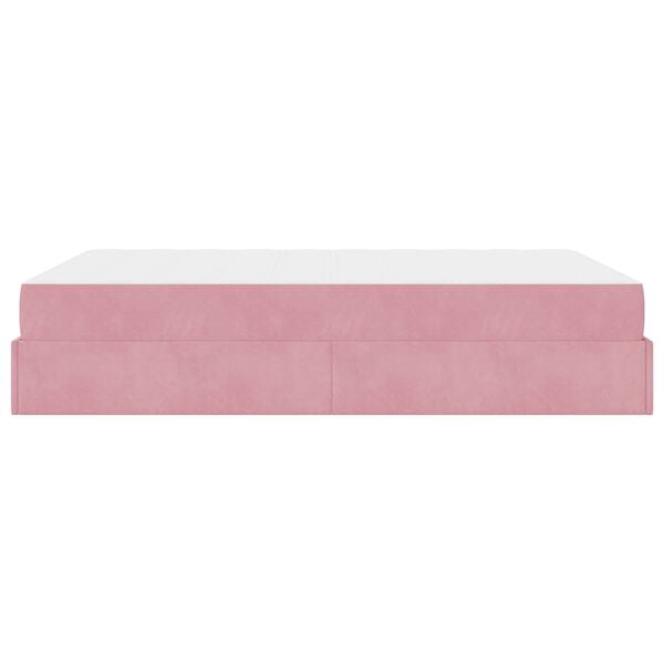 vidaXL Cadre de lit avec matelas avec matelas 2 pcs Rose Velours