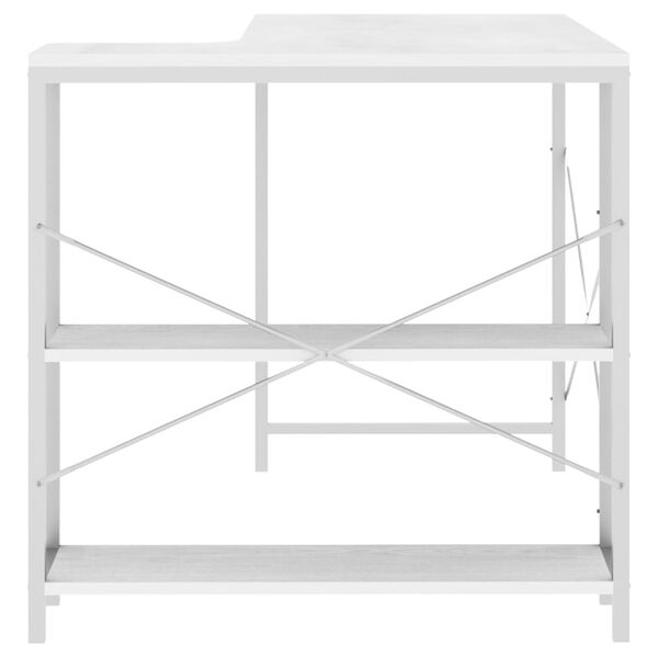 vidaXL Bureau d'ordinateur Blanc 110x72x70 cm Bois d'ing&eacute;nierie