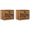 vidaXL Tables de chevet 2 pcs vieux bois 50x40x43.5 cm bois ing&eacute;nierie