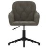 vidaXL Chaise pivotante de bureau Gris fonc&eacute; Velours