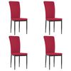 vidaXL Chaises &agrave; manger lot de 4 Rouge bordeaux Velours