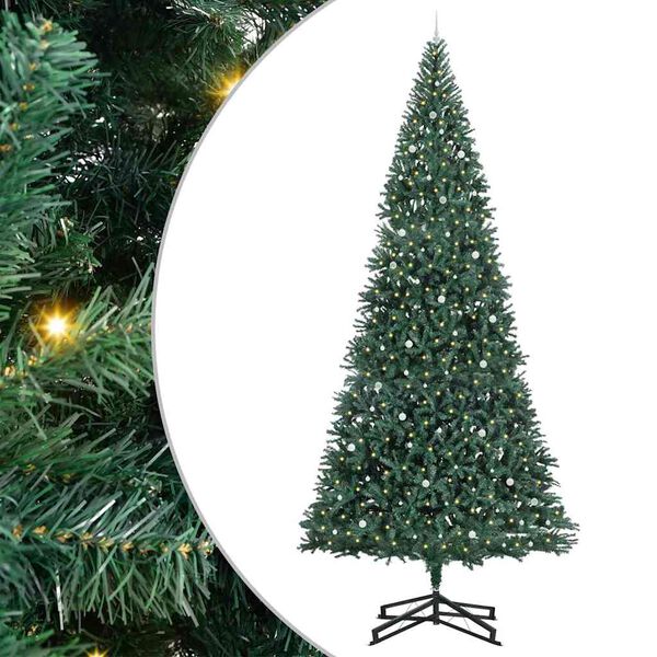 vidaXL Arbre de Noël artificiel pré-éclairé avec ensemble de boules