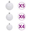 vidaXL Arbre de Noël artificiel pré-éclairé et boules blanc 120 cm PVC