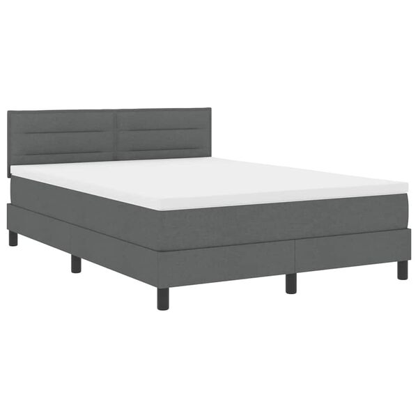 vidaXL Lit &agrave; ressorts avec matelas Gris fonc&eacute; 160 x 200 cm tissu