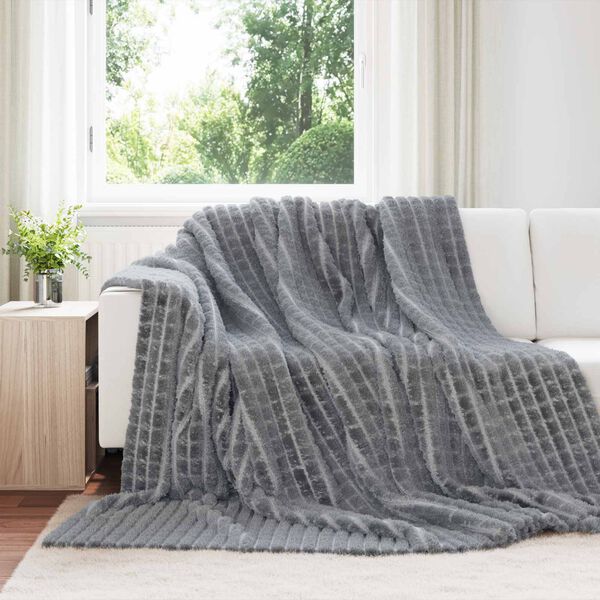 vidaXL Jet&eacute; Gris fonc&eacute; 240 x 220 cm Toison