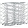 vidaXL Lit sur&eacute;lev&eacute; gabion 90 x 50 x 80 cm Acier galvanis&eacute; Argent&eacute;