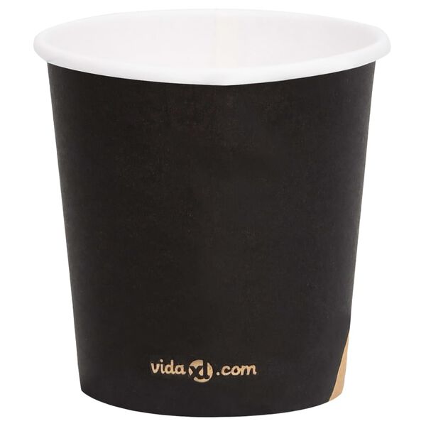 vidaXL Tasses &agrave; caf&eacute; en papier 120 ml 500 pcs Noir