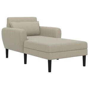 vidaXL Chaise longue Sable Velours granuleux