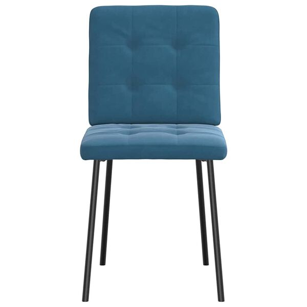 vidaXL Chaises &agrave; manger lot de 4 Bleu Velours