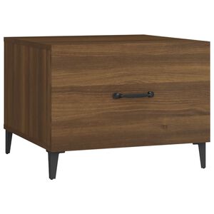 vidaXL Table basse avec pieds en m&eacute;tal Ch&ecirc;ne marron 50x50x40 cm