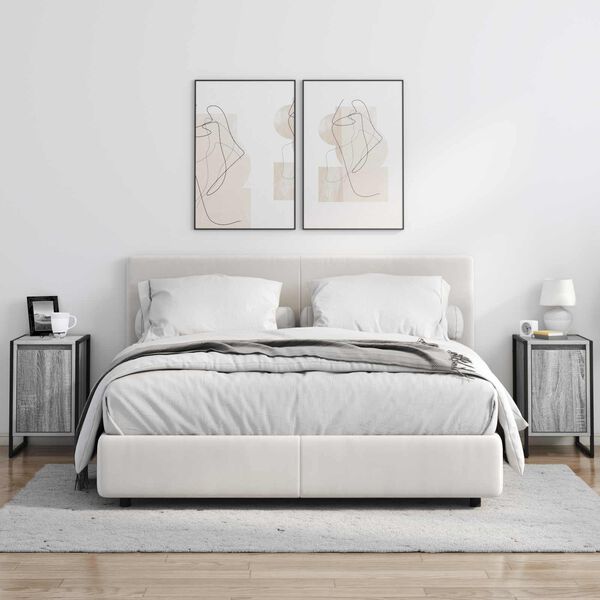 vidaXL Table de chevet Gris Sonoma 39,5 x 30 x 50 cm Bois d'ing&eacute;nierie