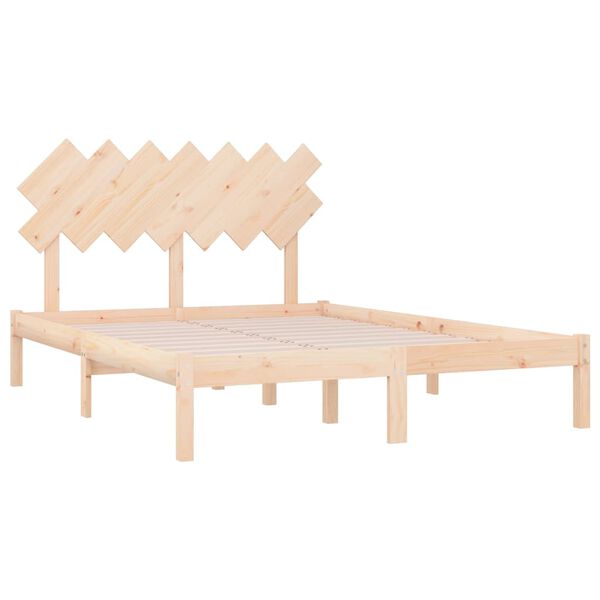 vidaXL Cadre de lit sans matelas 135x190 cm bois massif