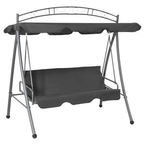 vidaXL Balancelle convertible &agrave; auvent Anthracite 198x120x205 cm Acier