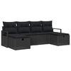 vidaXL Ensemble de Canap&eacute;s avec coussin 6 pcs Noir polyrotin