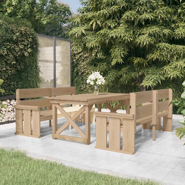 vidaXL Ensemble &agrave; manger de jardin 3 pcs Bois de pin impr&eacute;gn&eacute;