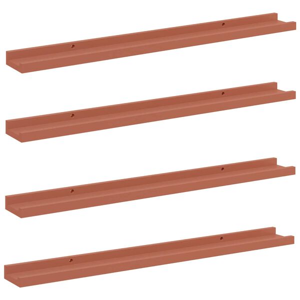 vidaXL &Eacute;tag&egrave;re Murale 4 pcs Rouge 80 x 9 x 3 cm Bois d'ing&eacute;nierie