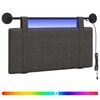 vidaXL T&ecirc;te de lit suspendue Avec lumi&egrave;re LED Noir PU antique