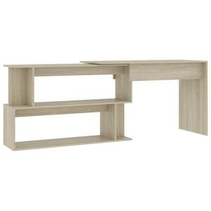 vidaXL Bureau d'angle Ch&ecirc;ne sonoma 200x50x76 cm Bois d&rsquo;ing&eacute;nierie