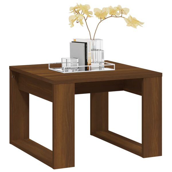 vidaXL Table d'appoint Ch&ecirc;ne marron 50x50x35 cm Bois d'ing&eacute;nierie