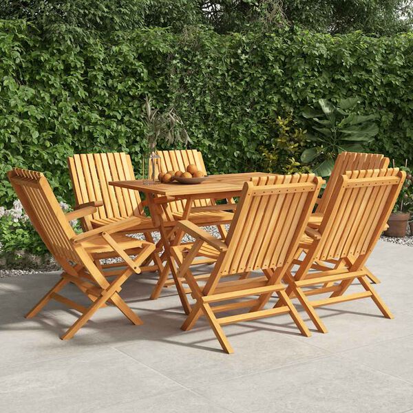 vidaXL Chaises de jardin pliantes lot de 6 61x67x90cm bois massif teck