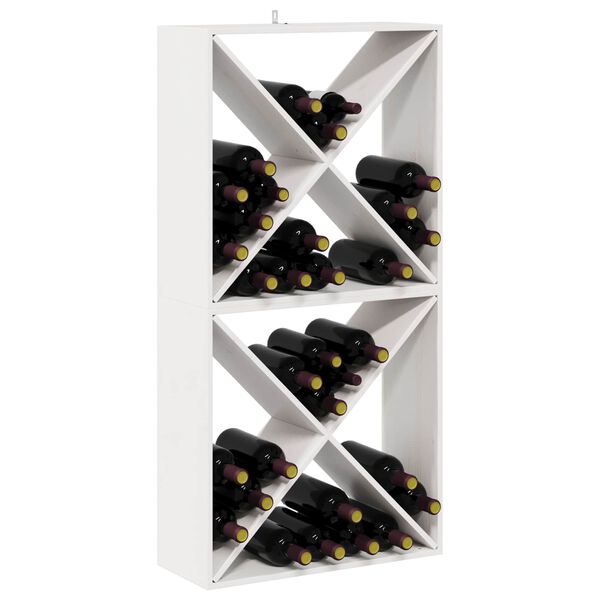 vidaXL &Eacute;tag&egrave;re &agrave; vin 2 pcs Blanc 62 x 25 x 62 cm Pin massif