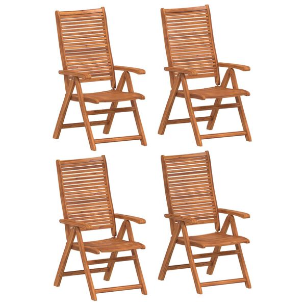 vidaXL Chaises inclinables de jardin lot de 4 bois massif acacia