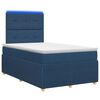 vidaXL Lit boxspring LED avec matelas Bleu 120 x 200 cm Tissu