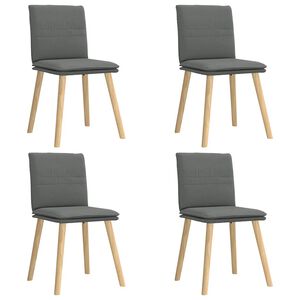 vidaXL Chaises &agrave; manger lot de 4 gris fonc&eacute; tissu