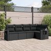vidaXL Salon de jardin 5 pcs avec coussins noir r&eacute;sine tress&eacute;e