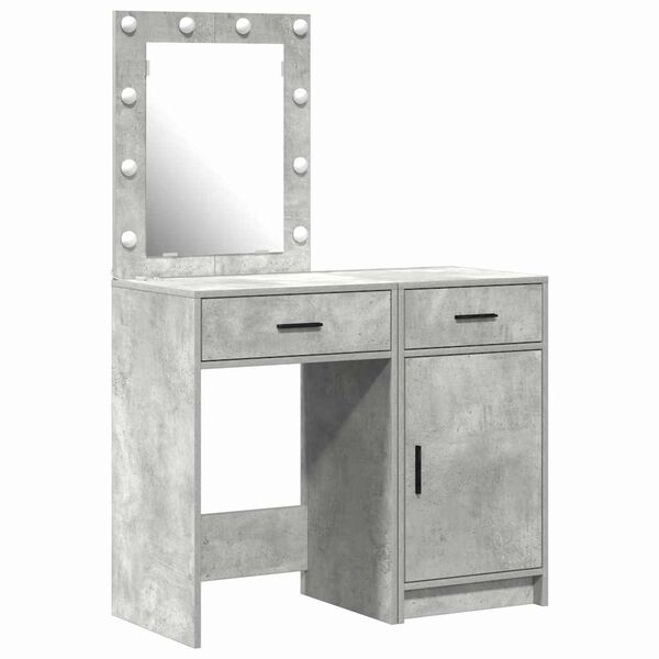 vidaXL Table de Toilette 2 pcs Gris 50 x 41 x 135 cm Bois d'ing&eacute;nierie
