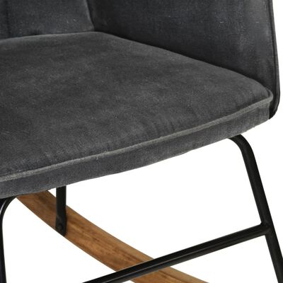 vidaXL Chaise à bascule avec repose-pied Noir vintage Toile