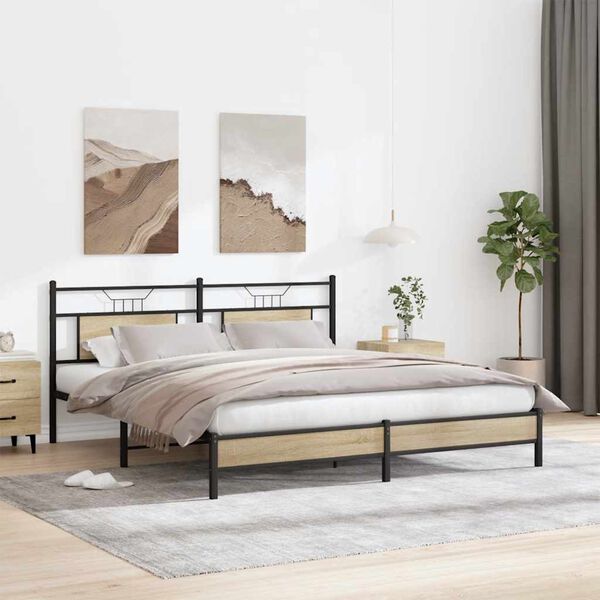 vidaXL Cadre de lit sans matelas ch&ecirc;ne sonoma 160x200 cm