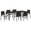 vidaXL Ensemble de salle &agrave; manger pour jardin 7 pcs Noir