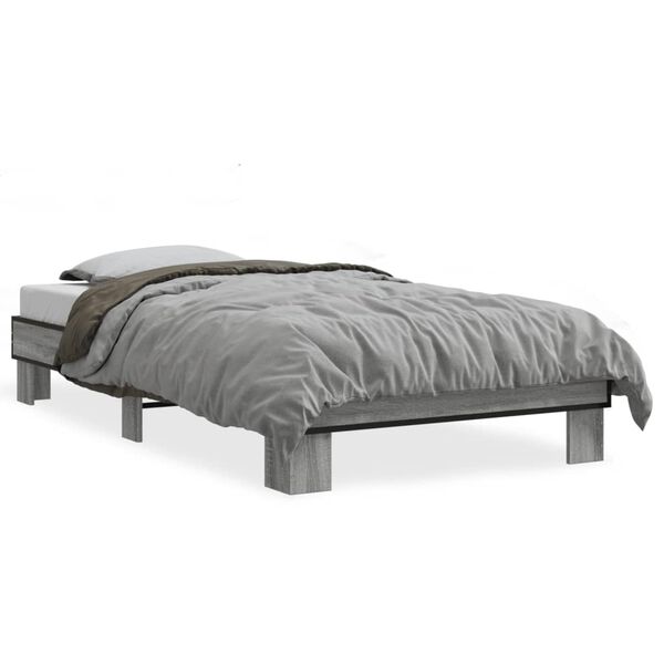 vidaXL Cadre de lit sans matelas sonoma gris 75x190 cm