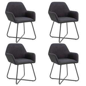 vidaXL Chaises &agrave; manger lot de 4 noir tissu