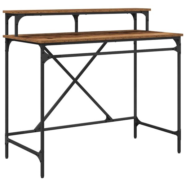 vidaXL Bureau Bois Ancien 100 x 50 x 90 cm Bois d'ing&eacute;nierie