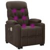 vidaXL Fauteuil de massage Marron fonc&eacute; Tissu