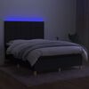 vidaXL Sommier &agrave; lattes de lit et matelas et LED Noir 140x190 cm Tissu