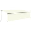 vidaXL Auvent automatique store capteur de vent et LED 5x3 m Cr&egrave;me