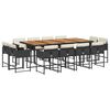 vidaXL Ensemble &agrave; manger de jardin 13 pcs coussins noir r&eacute;sine tress&eacute;e